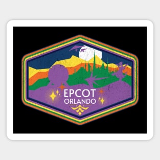 Epcot Orlando Grunge Vintage Retro Theme Park Design Magnet